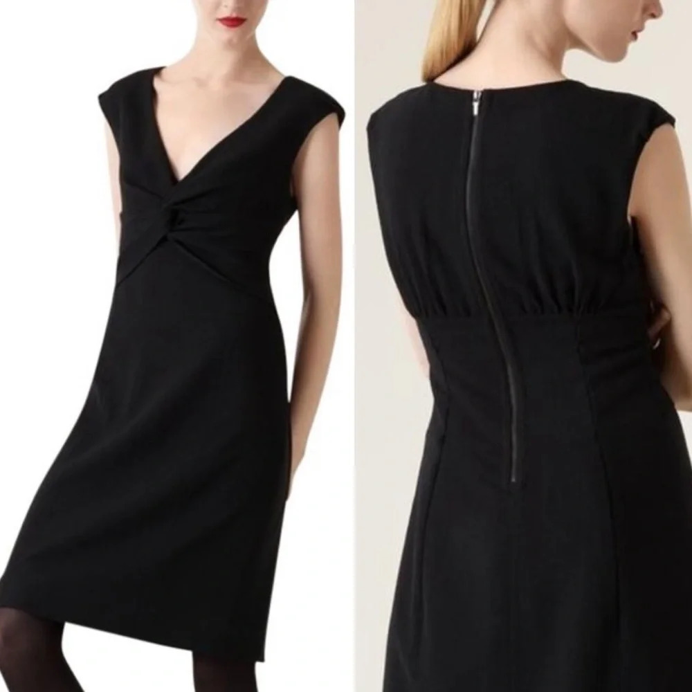 Tory Burch • Black Twist Patrice Wool Front Cocktail Dress